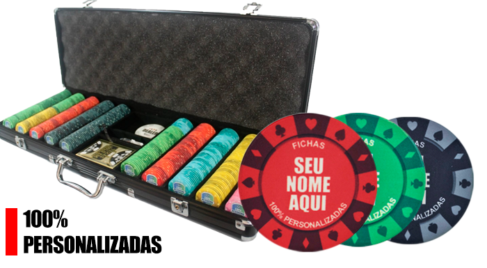 Kit de Fichas de Poker Personalizadas em Cerâmica - E1